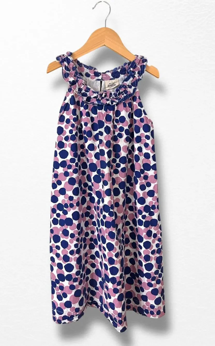 Mini Boden Polka Dot Ruffle Dress, Size 9/10